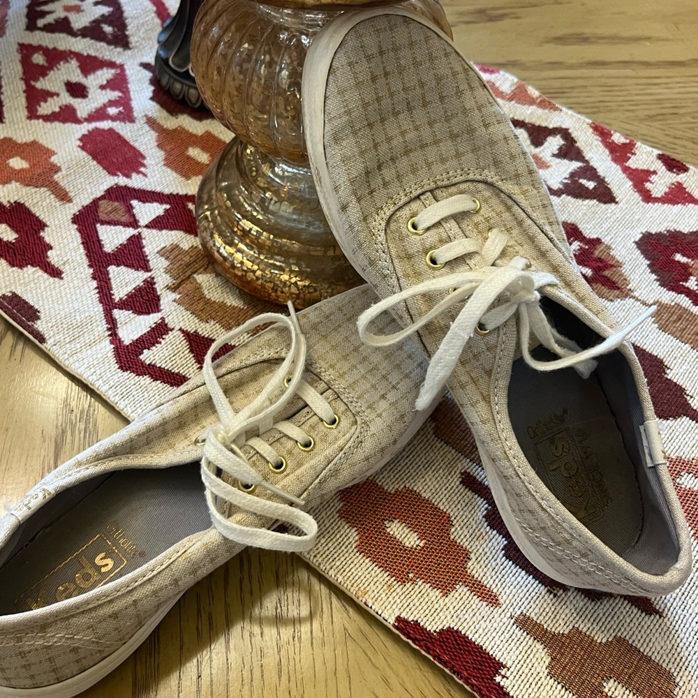 KEDS beige plaid sneakers